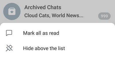 Segna tutti i messaggi come letti nell'Archivio su Android.