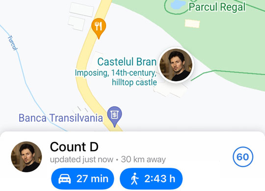 مسافات التنقل في المواقع المُشاركة على iOS
