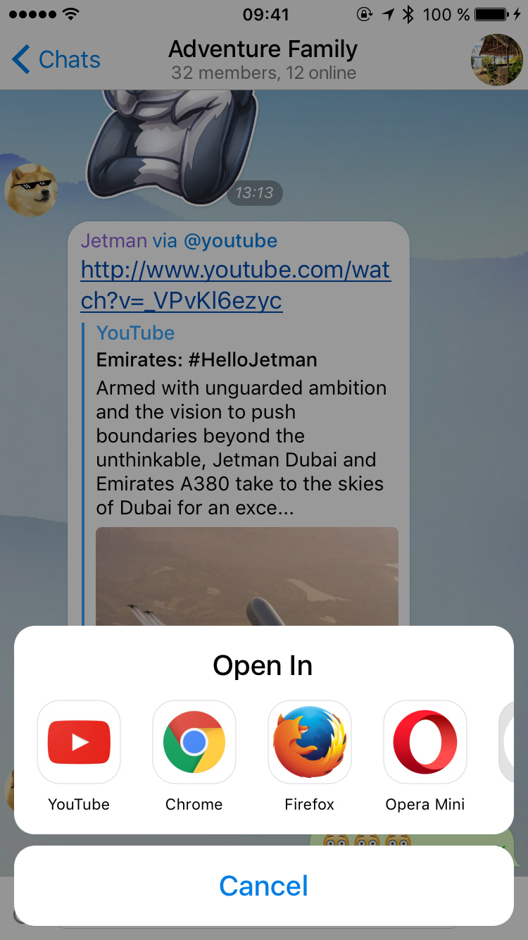 Telegram in Opera, Use Telegram on desktop