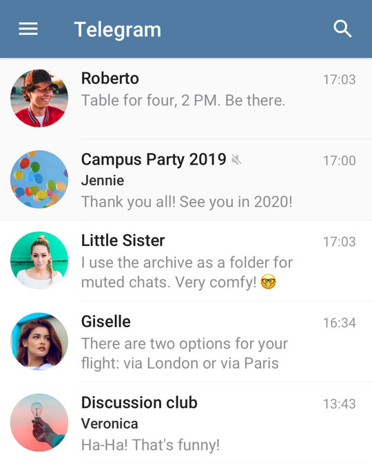 Unarchive telegram chat
