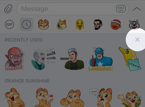 Clear recent stickers on iOS